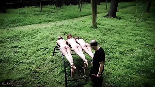 Three teen slaves castigation and shamefaced in rough bdsm